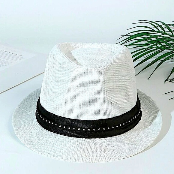 Accessories - NEW FEDORA BELTED STUD WOVEN MINIMALIST HAT